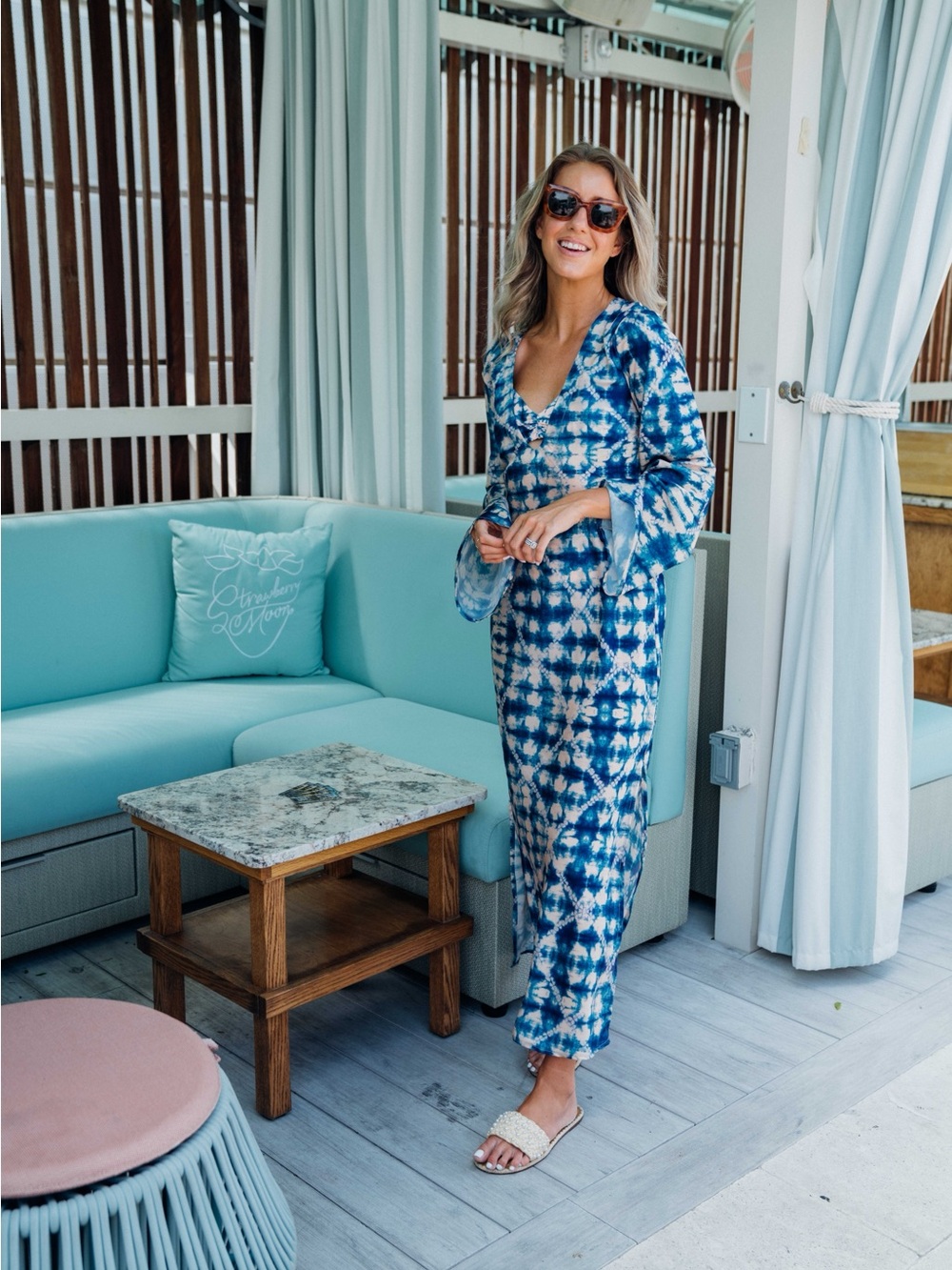 Skatie Blue & Cream Tie-Dye Coverup/Dress